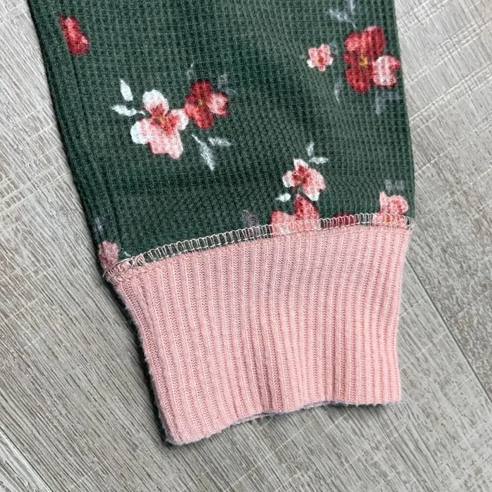 NORDSTROM BP Women's Pink Green Floral Thermal Pajama Pants